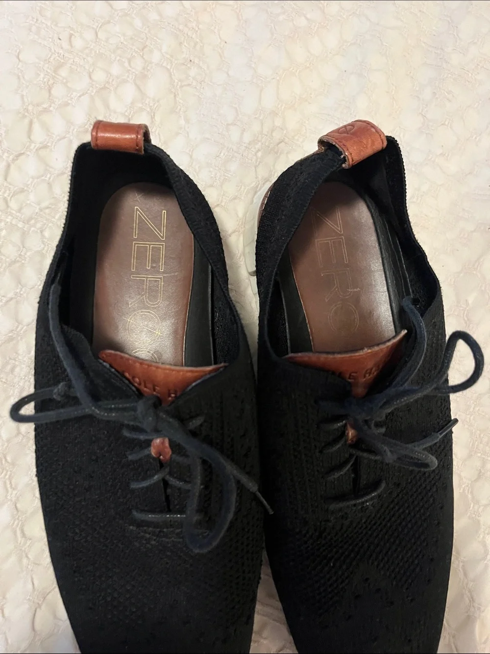 Cole Haan Zero Grand Remastered Black Knit Derby Oxford Brown Leather Accent 9